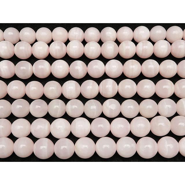 ピンクカルサイト（マンガノカルサイト） 丸玉 10mm【1連販売】 / 4-11