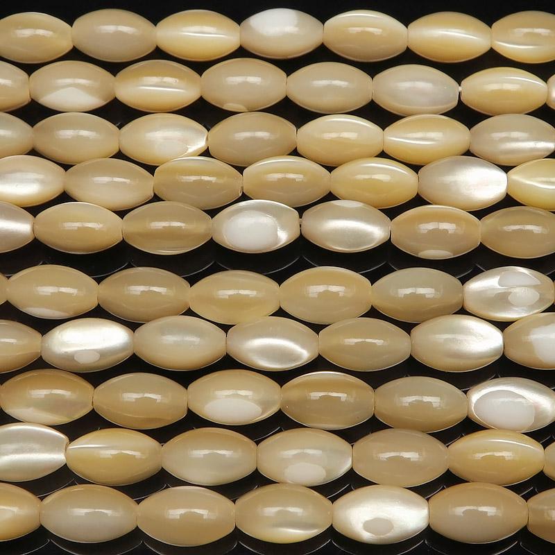 マザーオブパール ベージュ ライス 8×5mm【1連販売】 / 9-59 SH8RC 