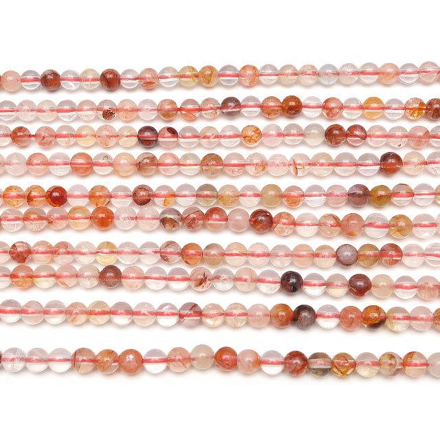 レッドヘマタイトクォーツ 丸玉 4mm【1連販売】 / 6-20 QQHQ4RD