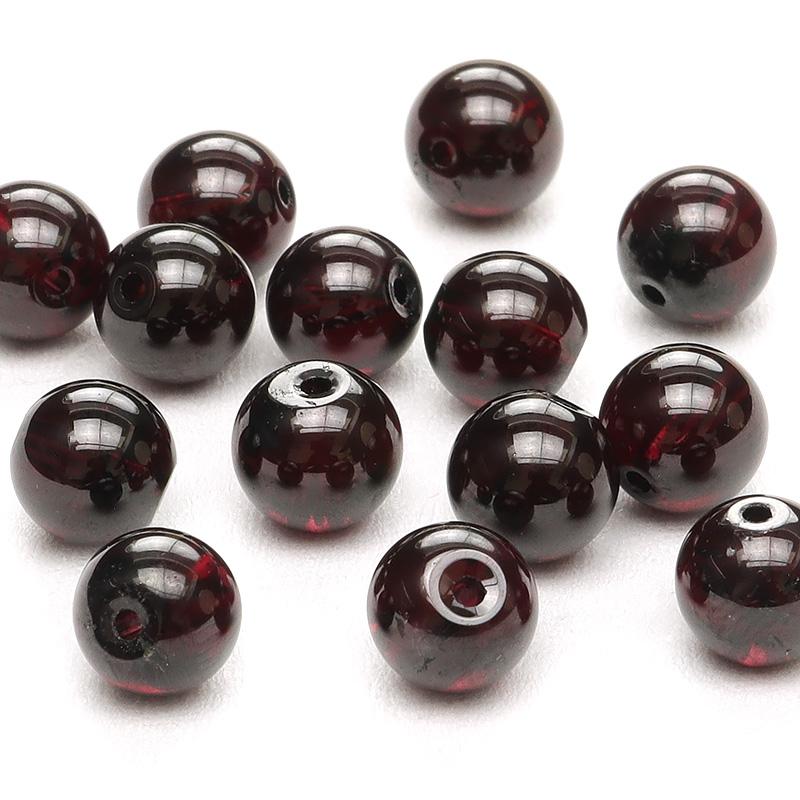 no.309 モザンビークガーネットとラフなエピドート　一点物 粒販売 モザンビーク産 ガーネット 丸玉 6mm【4粒販売】 / X374 GN6M