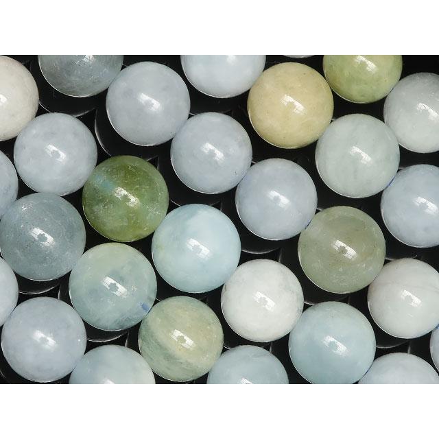 マルチカラーアクアマリン 丸玉 8mm【1連販売】 / 2-9 AQ8M : 天然石 
