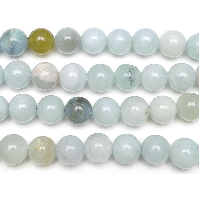 マルチカラーアクアマリン 丸玉 8mm【1連販売】 / 2-9 AQ8M : 天然石 