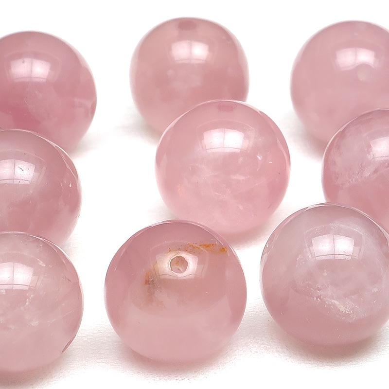 粒販売 マダガスカル産 ディープローズクォーツ 丸玉 12mm【2粒販売