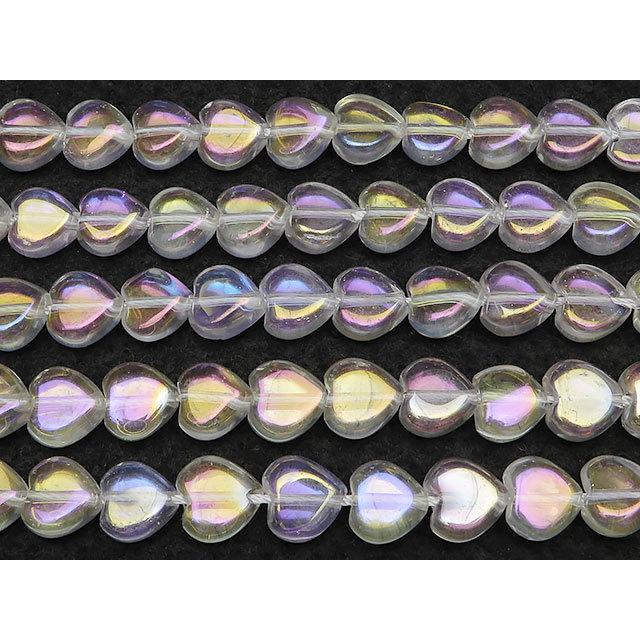 レインボーオーラ ハート 8mm【1連販売】 / 9-113 ORRB8HT : 天然石