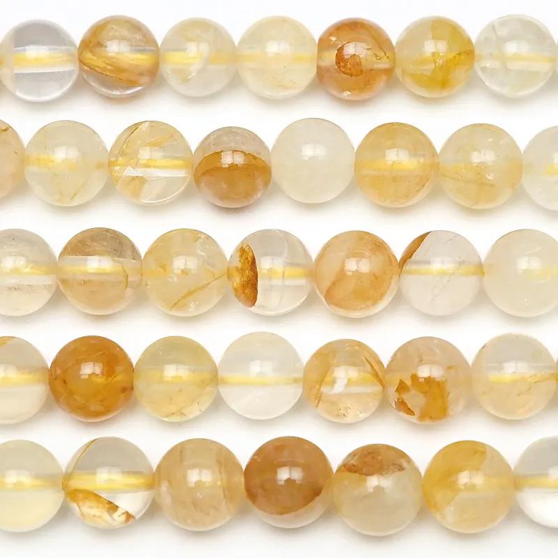 イエローヘマタイトクォーツ 丸玉 6mm【1連販売】 / 3-7 HQ6M-X