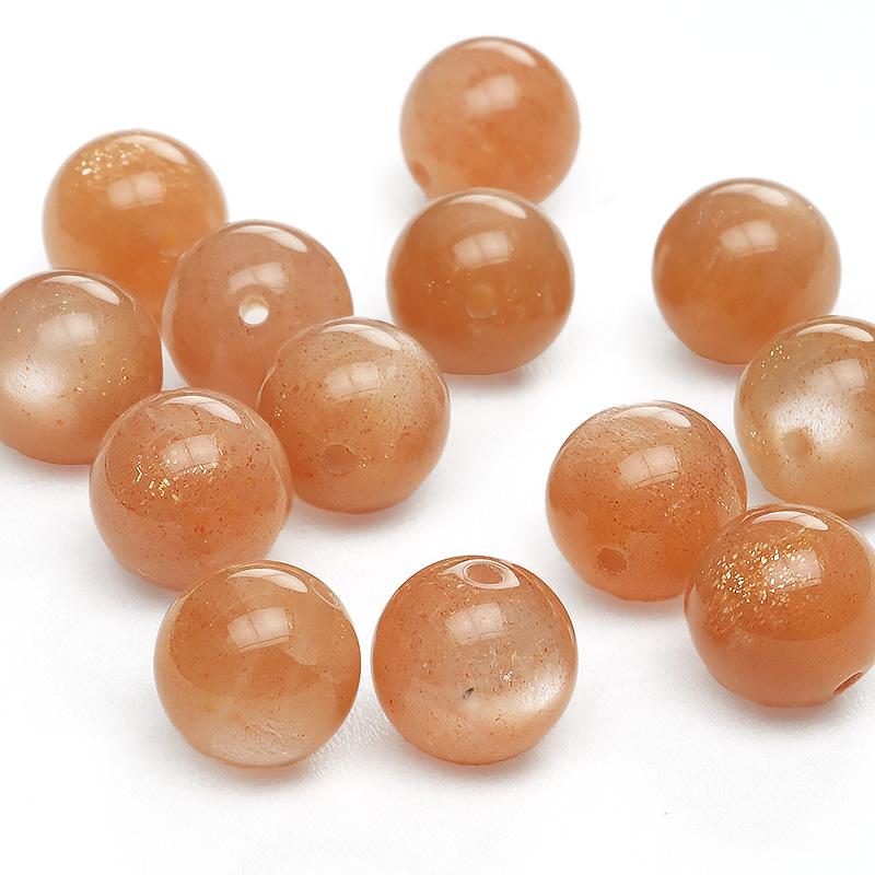 粒販売 タンザニア産 オレンジムーンストーン 丸玉 8mm【4粒販売