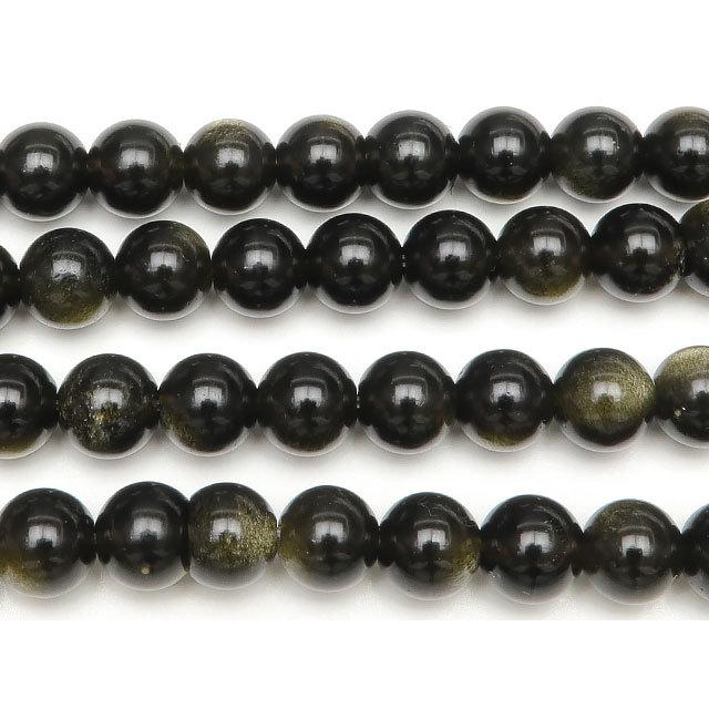 ゴールデンオブシディアン 丸玉 6mm【1連販売】 / 3-22 OB6M-X｜colorfulbeads｜02