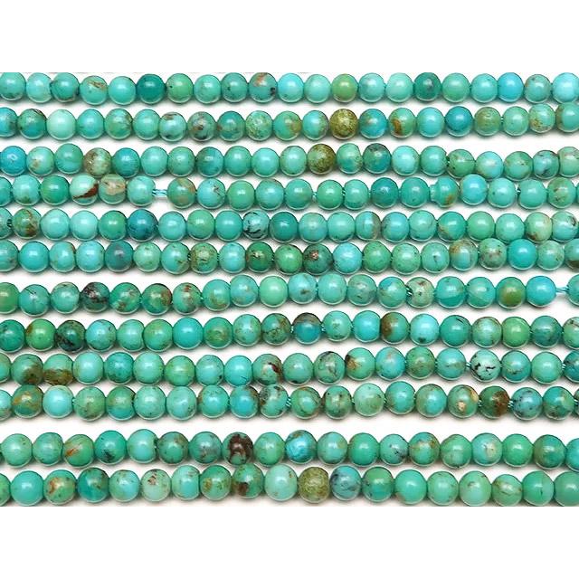 ターコイズ 丸玉 3mm【1連販売】 / 7-11 TQ3M-X : 天然石専門店 