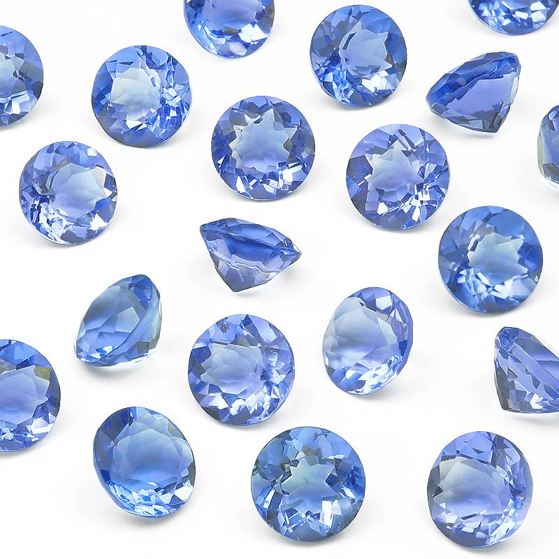 カラーチェンジフローライト コインファセットカット ルース 6mm【1コ 