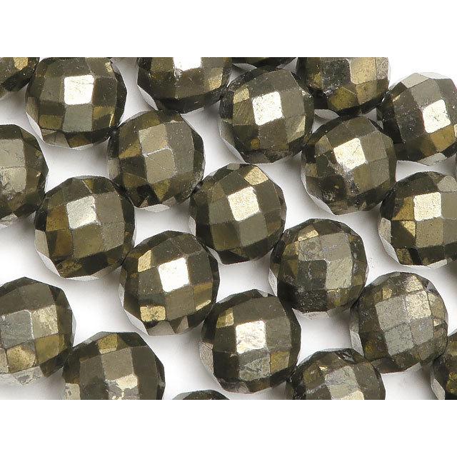 ゴールデンパイライト 64面カット 丸玉 10mm【1連販売】 / 4-42 PA10-2 