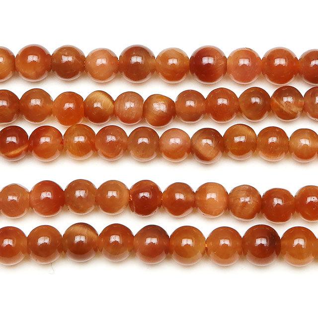 オレンジタイガーアイ 丸玉 4mm【1連販売】 / 6-21 TGOR4 : 天然石専門 