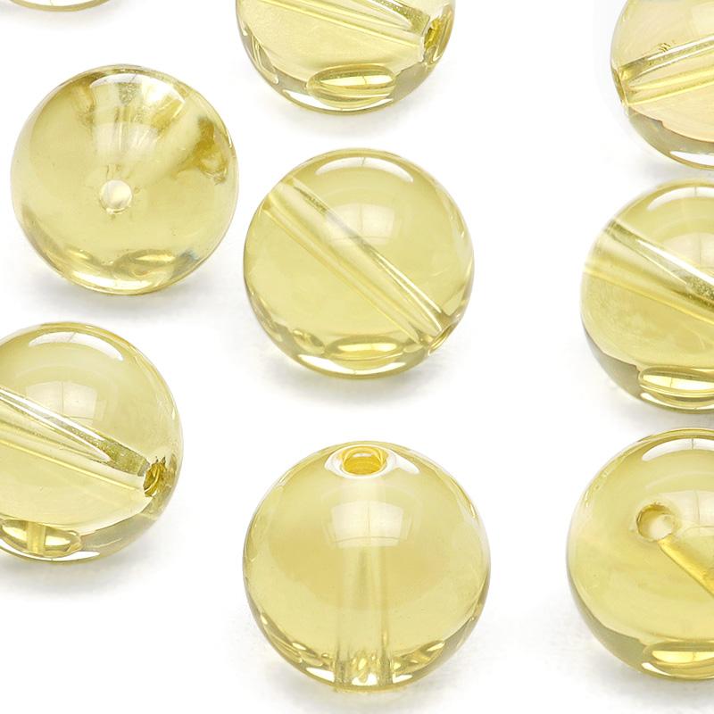 粒販売 ブラジル産 レモンクォーツ 丸玉 10mm【4粒販売】 / T194 LQ10M 