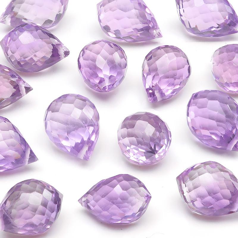 粒販売 ブラジル産 ピンクアメジスト ドロップカット 11〜12mm【2粒