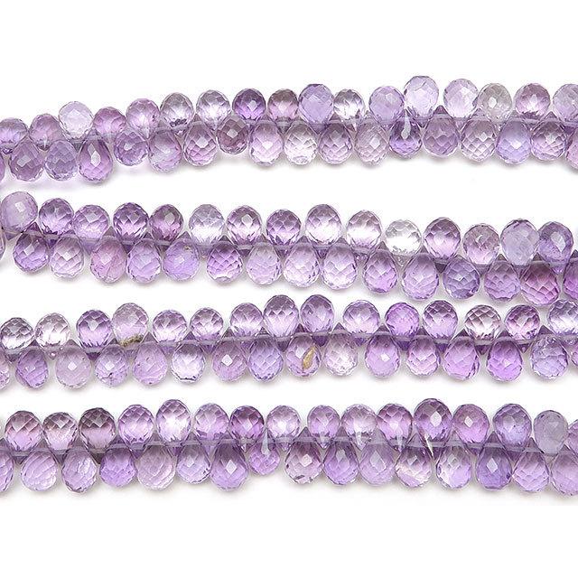 粒販売 ブラジル産 ピンクアメジスト ドロップカット 11〜12mm【2粒
