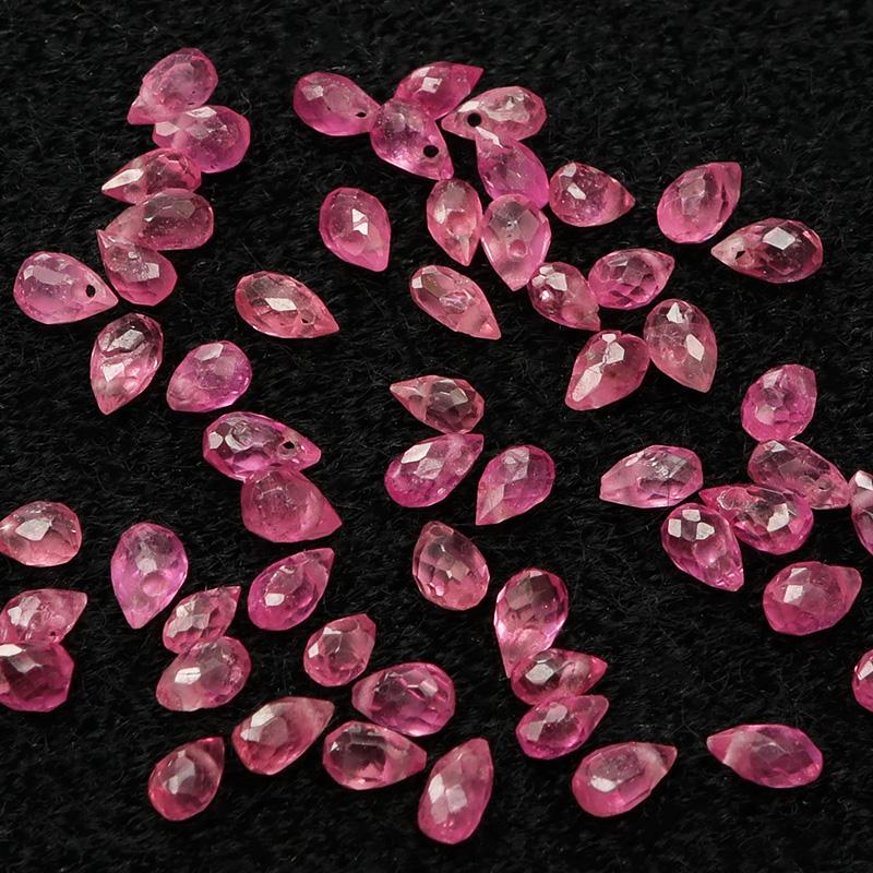 粒販売 マダガスカル産 ピンクサファイア ドロップカット 3〜4mm【4粒