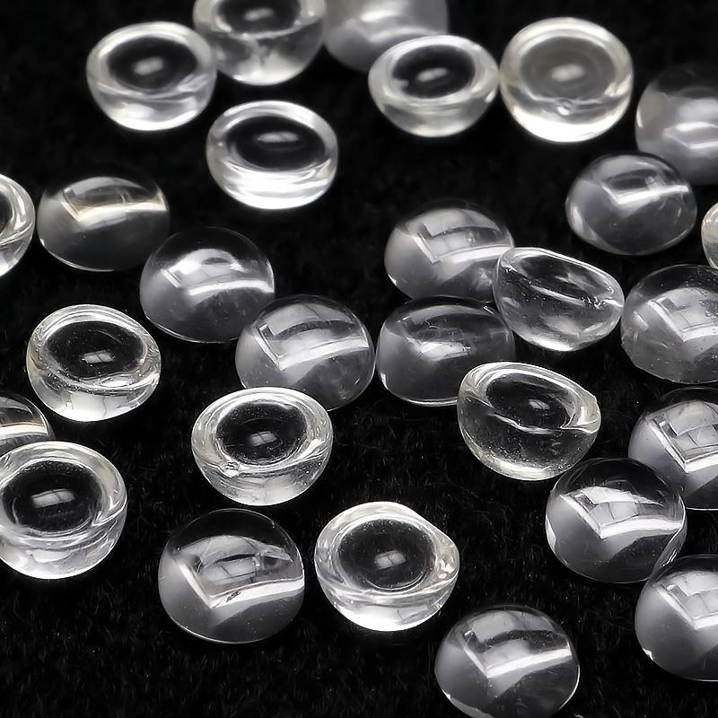 ブラジル産 天然水晶 クリスタルクォーツ コイン カボション 5mm【10コ