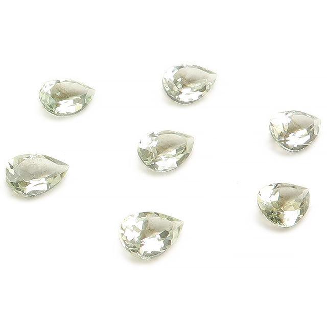 グリーンアメジスト ペアシェイプファセットカット ルース 8×5mm 10コ