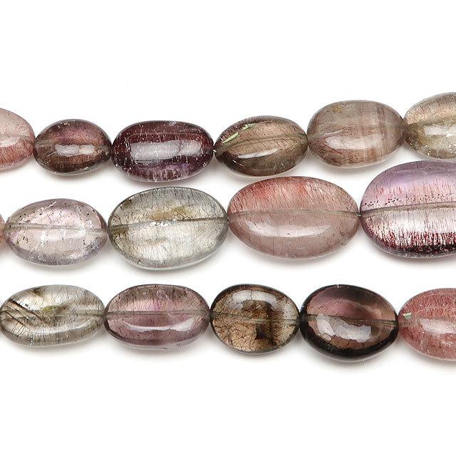 エレスチャルクォーツ スーパーセブン オーバルナゲット 8〜21mm【1連販売】 / 9-55 QQEQ-NG