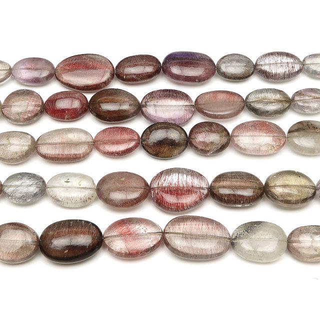 エレスチャルクォーツ スーパーセブン オーバルナゲット 8〜21mm【1連販売】 / 9-55 QQEQ-NG
