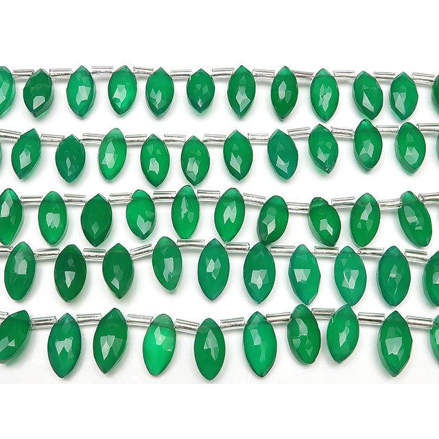 グリーンオニキス マーキスカット 10〜14mm【1連販売】 / 9-124 OX10MK