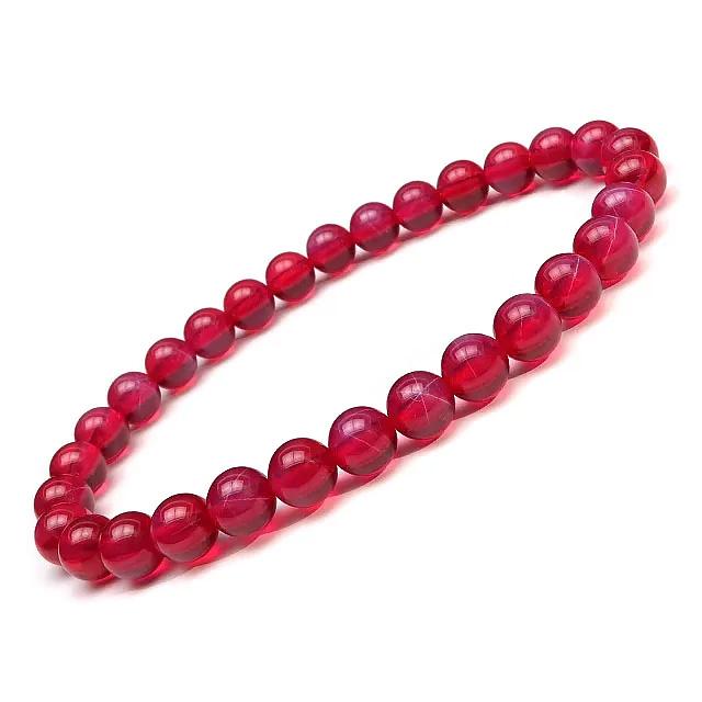 合成スタールビー 丸玉ブレス 6mm【1コ販売】 / 3-14 RU6BS-X : 天然石  