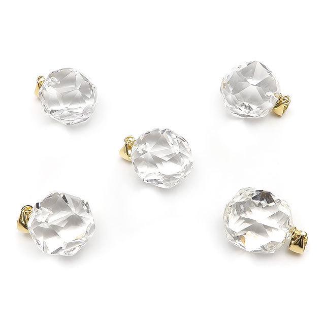 天然水晶 クリスタルクォーツ スターカット ペンダントトップ 16mm