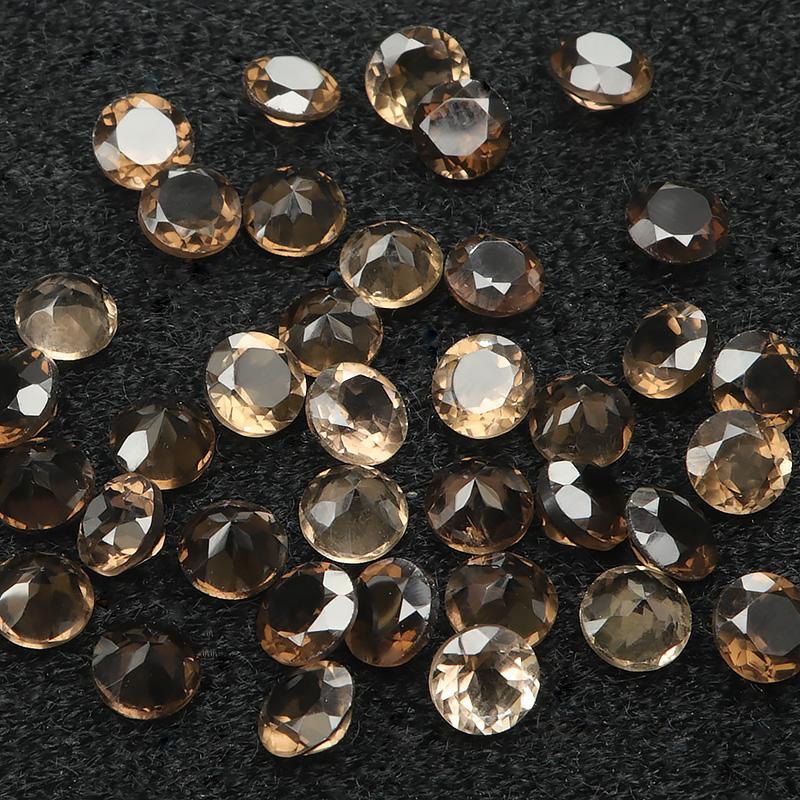 ブラジル産 スモーキークォーツ コインファセットカット ルース 5mm