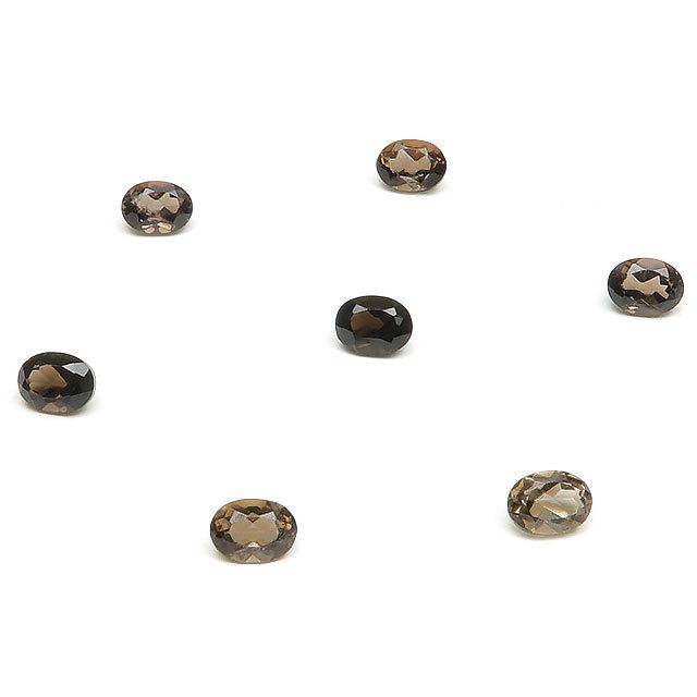 スモーキークォーツ オーバルファセットカット ルース 4×3mm 15コ販売