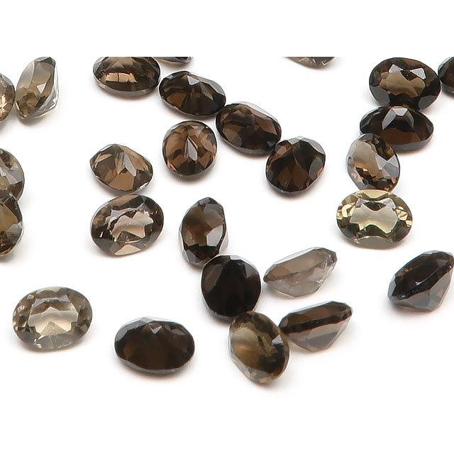 スモーキークォーツ オーバルファセットカット ルース 4×3mm 15コ販売