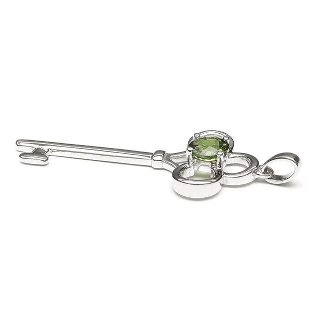 チェコ産 モルダバイト ペンダントトップ 41×17mm【1コ販売】 / 67-1