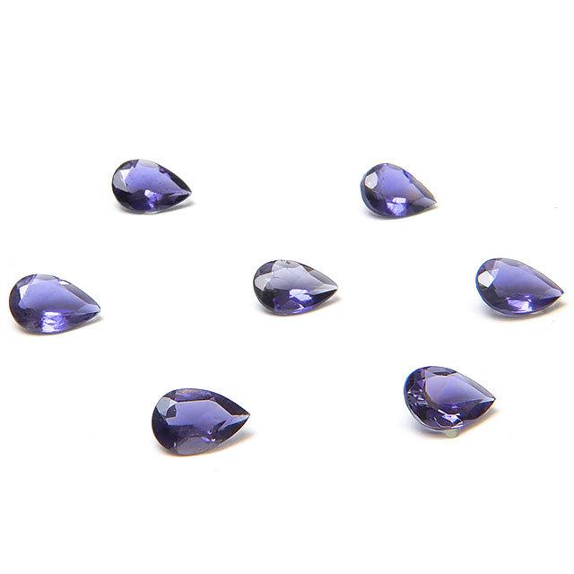 アイオライト ペアシェイプファセットカット ルース 6×4mm【5コ販売 