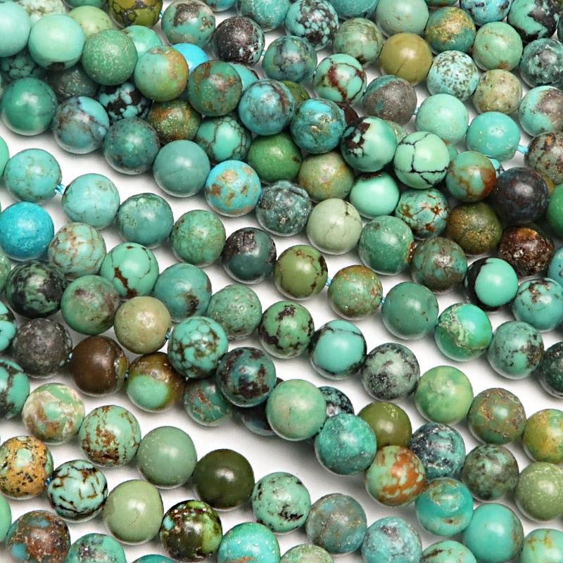 ターコイズ 丸玉 4mm【1連販売】 / 6-6 TQ4M : 天然石専門店BELLPIERI
