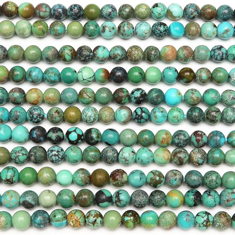ターコイズ 丸玉 4mm【1連販売】 / 6-6 TQ4M : 天然石専門店BELLPIERI