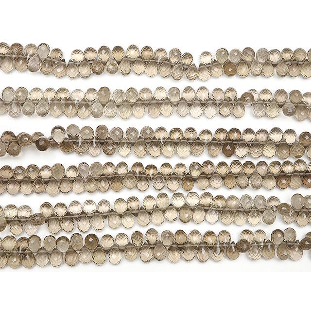 スモーキークォーツ ドロップカット 6〜7mm【1連販売】 / 9-6 SM6DP