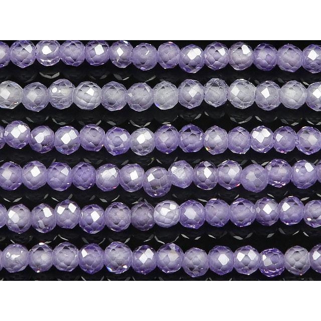 キュービックジルコニア 面カット 丸玉 2mm［パープルカラー］［プレミアムカット］【1連販売】 / 7-9 CZ2MC｜colorfulbeads｜02