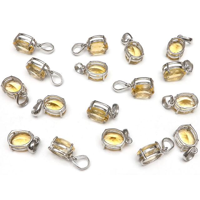 シトリン オーバルファセットカット ペンダントトップ 10×8mm 