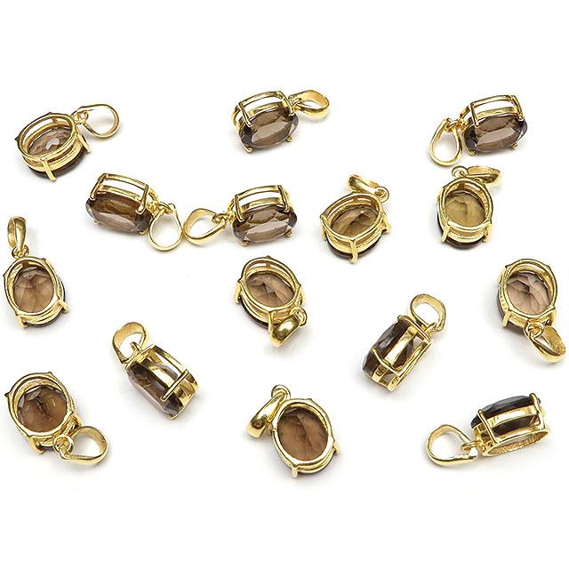 スモーキークォーツ オーバルファセットカット ペンダントトップ 10