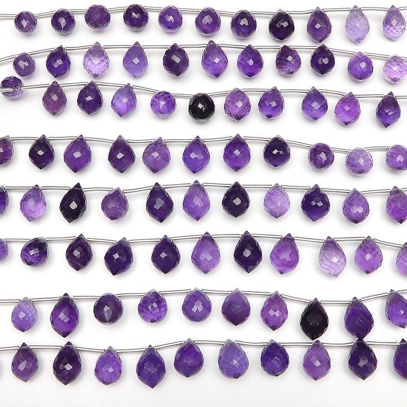 アメジスト ドロップカット 10〜13mm【1連販売】 / 9-7 AM10DP
