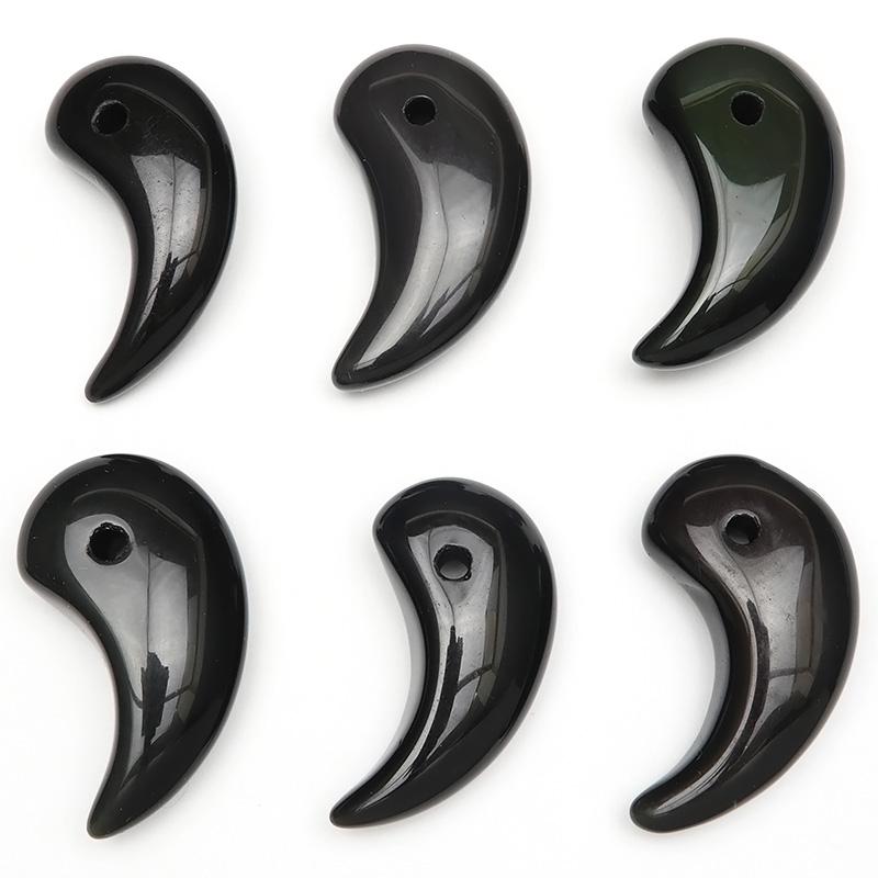 レインボーオブシディアン 勾玉 38〜40mm【1コ販売】 / 60-14 OB33MG-X
