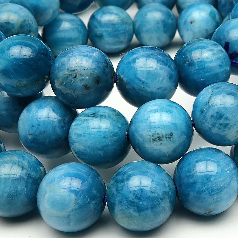 マダガスカル産 マリンブルーアパタイト 丸玉ブレス 10mm【1コ販売】 / 4-13 AP10BS-X｜colorfulbeads｜03