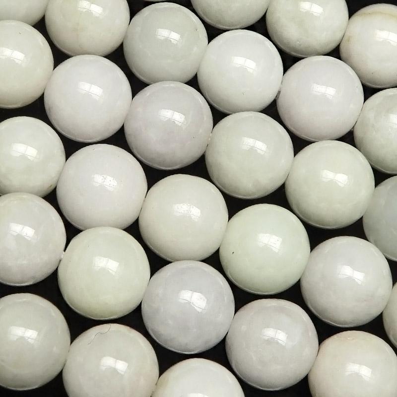 白翡翠（ホワイトジェイド） ビルマ産 白翡翠 ホワイトジェダイト 丸玉 8mm【1連販売】 / 2-5 HI8M