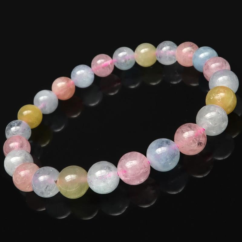 ミックスベリル 丸玉ブレス 8mm【1コ販売】 / 2-32 BE8BS-X : 天然石 