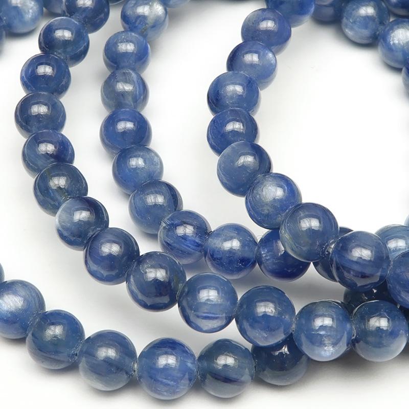 ブラジル産 カイヤナイト 丸玉ブレス 6mm【1コ販売】 / 3-10 KI6BS-X 
