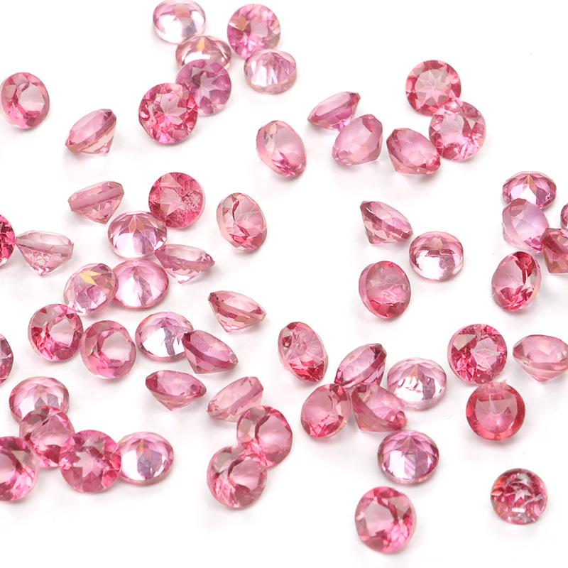 ブラジル産 ピンクトパーズ コインファセットカット ルース 3mm【8コ