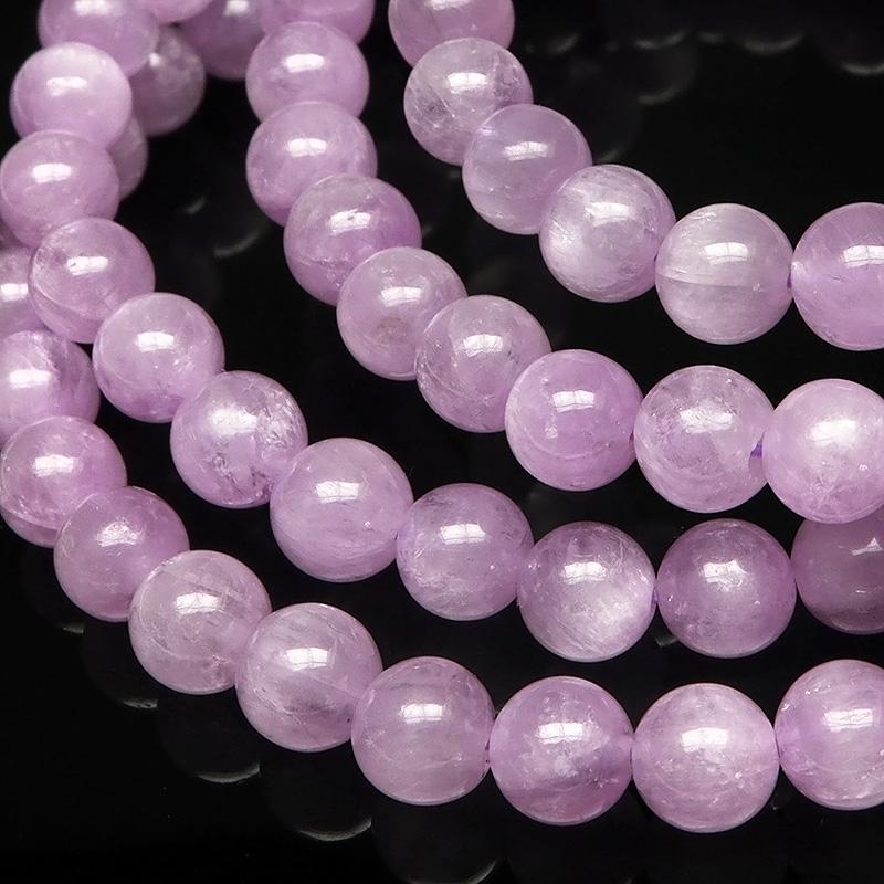 ナイジェリア産 クンツァイト 丸玉ブレス 6mm【1コ販売】 / 3-30 KZ6BS