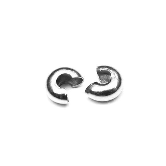SILVER925 つぶし玉カバー 3mm[8コ販売] / SV611TBK : 天然石専門店