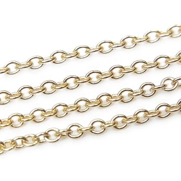 14KGF ネックレス あずきチェーン1.1mm 50cm[1コ販売] / 14K-CH6