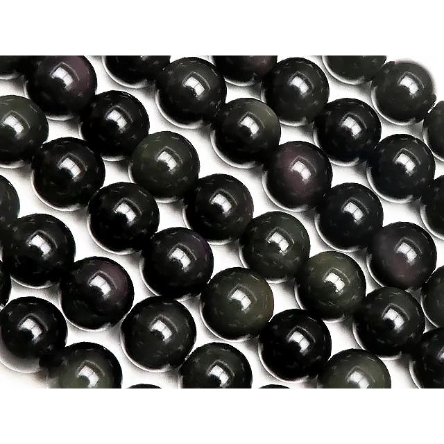 レインボーオブシディアン 丸玉 6mm【1連販売】 / 3-26 OB6M-X