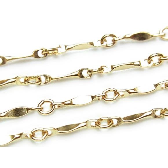 14KGF ネックレス バーチェーン1.3mm 50cm[1コ販売] / 14K-CH18