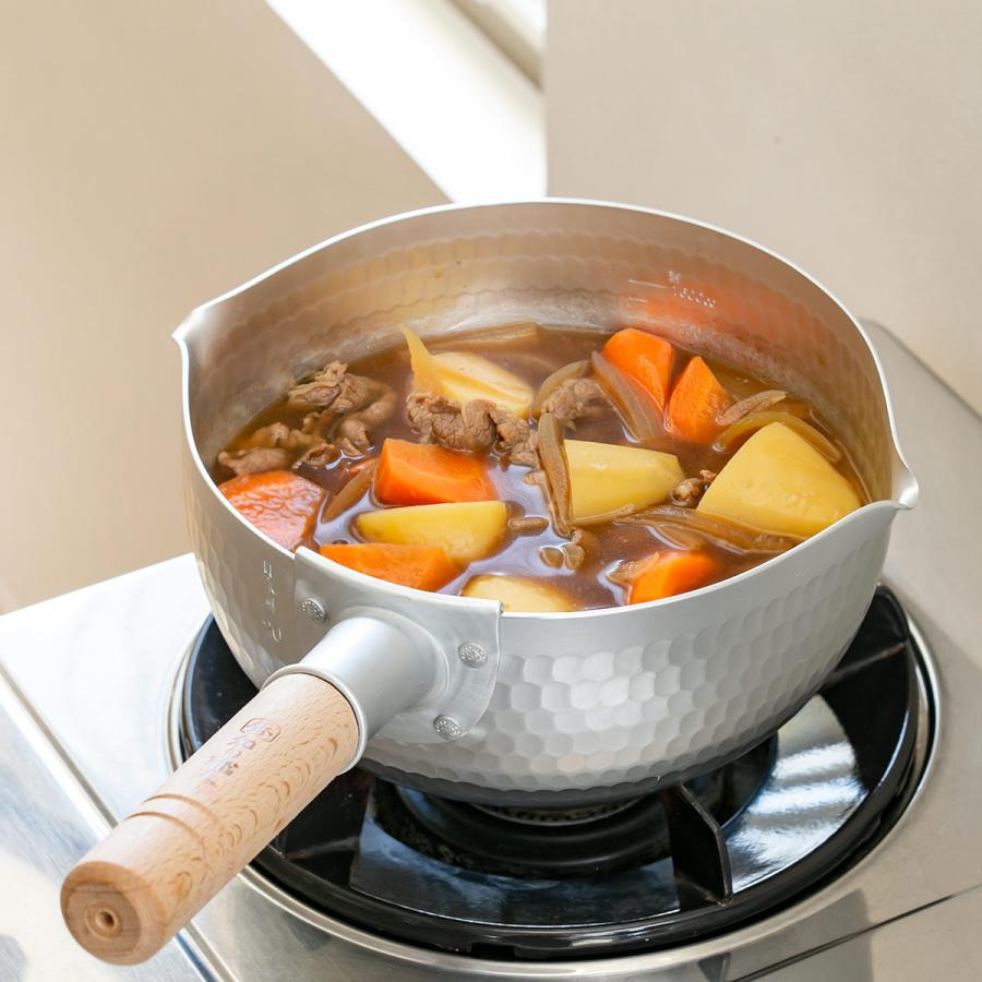 雪平鍋 20cm 深型 ガス火専用 和の職人 （ 行平鍋 日本製 ガス火 直火